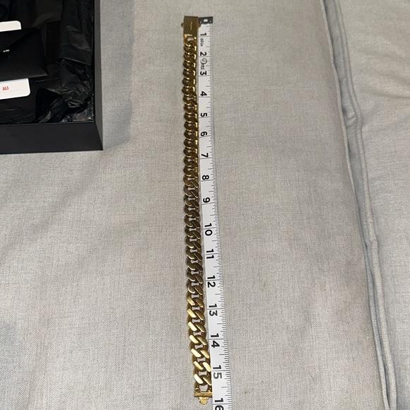 YSL SAINT LAURENT CUBAN LINK TRICOLOR CHAIN EUC - Picture 9 of 9